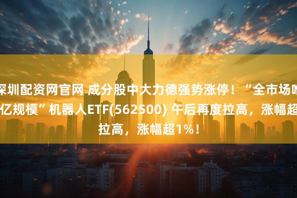 深圳配资网官网 成分股中大力德强势涨停！“全市场唯一百亿规模”机器人ETF(562500) 午后再度拉高，涨幅超1%！