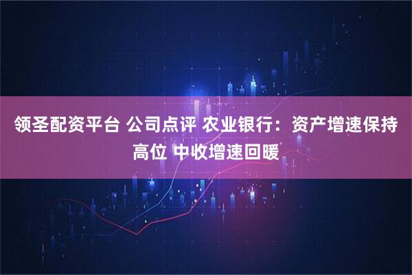 领圣配资平台 公司点评 农业银行：资产增速保持高位 中收增速回暖