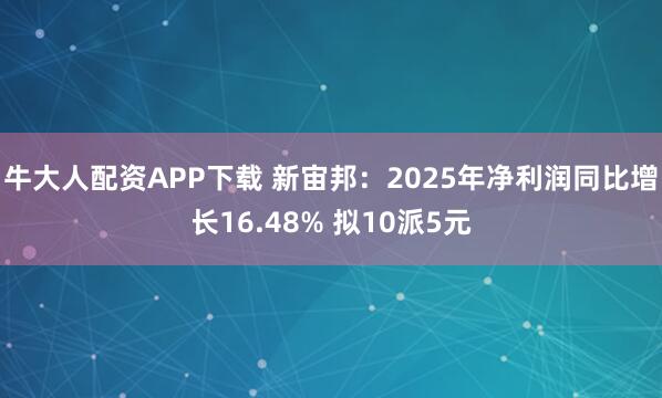 牛大人配资APP下载 新宙邦：2025年净利润同比增长16.48% 拟10派5元
